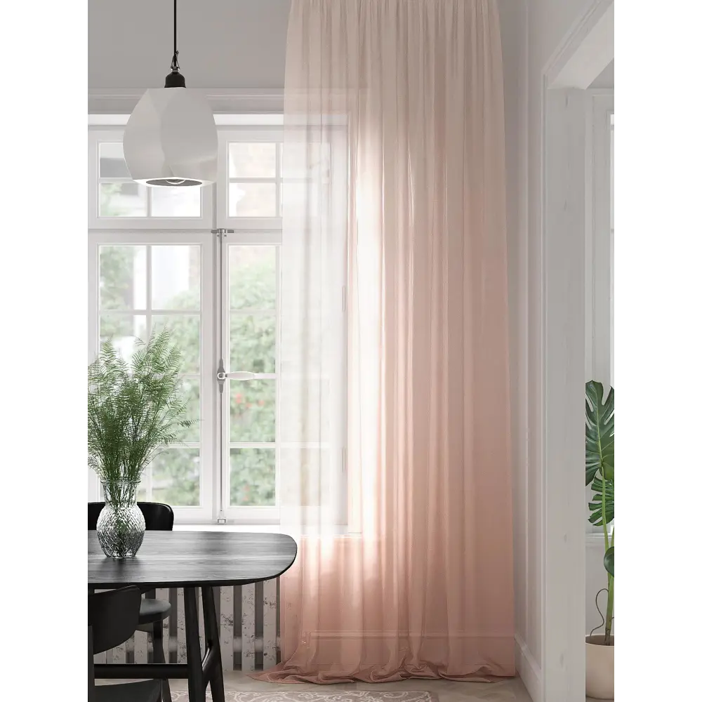 Фото Тюль на ленте вуаль At Home Хэнфорст 150x280 см цвет бежевый AA974340