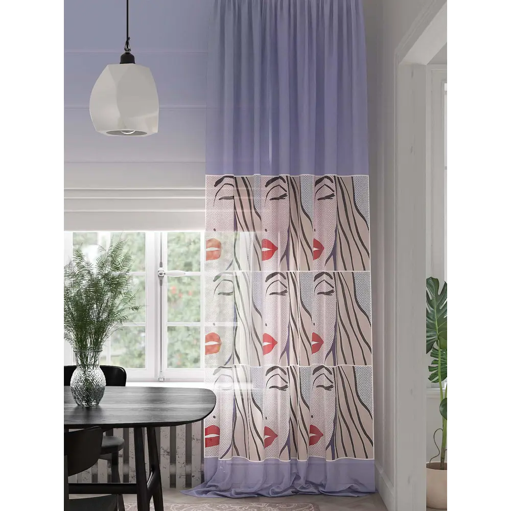 Фото 4 Тюль на ленте вуаль At Home Фленбрис 150x280 см цвет белый AA974471