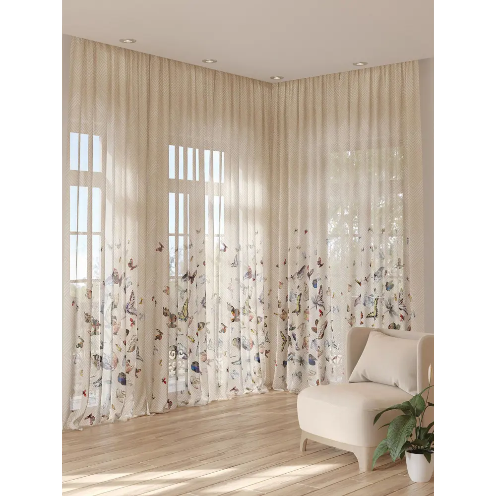Фото 3 Тюль на ленте вуаль At Home Рифенкес 150x280 см цвет белый/синий/желтый/голубой AA974452 Фото 3 Тюль на ленте вуаль At Home Рифенкес 150x280 см цвет белый/синий/желтый/голубой AA974452