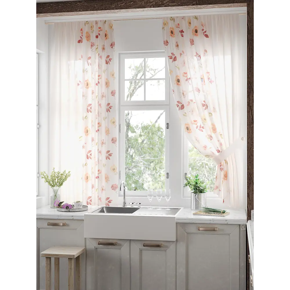 Фото 3 Тюль на ленте вуаль At Home Ханситор 150x180 см цвет оранжевый/зеленый AA930639 Фото 3 Тюль на ленте вуаль At Home Ханситор 150x180 см цвет оранжевый/зеленый AA930639