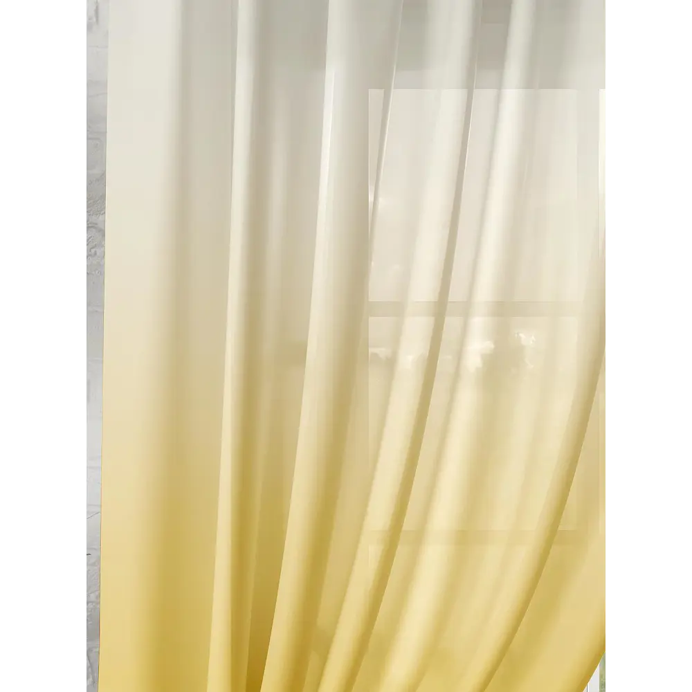 Фото 2 Тюль на ленте вуаль At Home Тристар 150x180 см цвет желтый AA930583