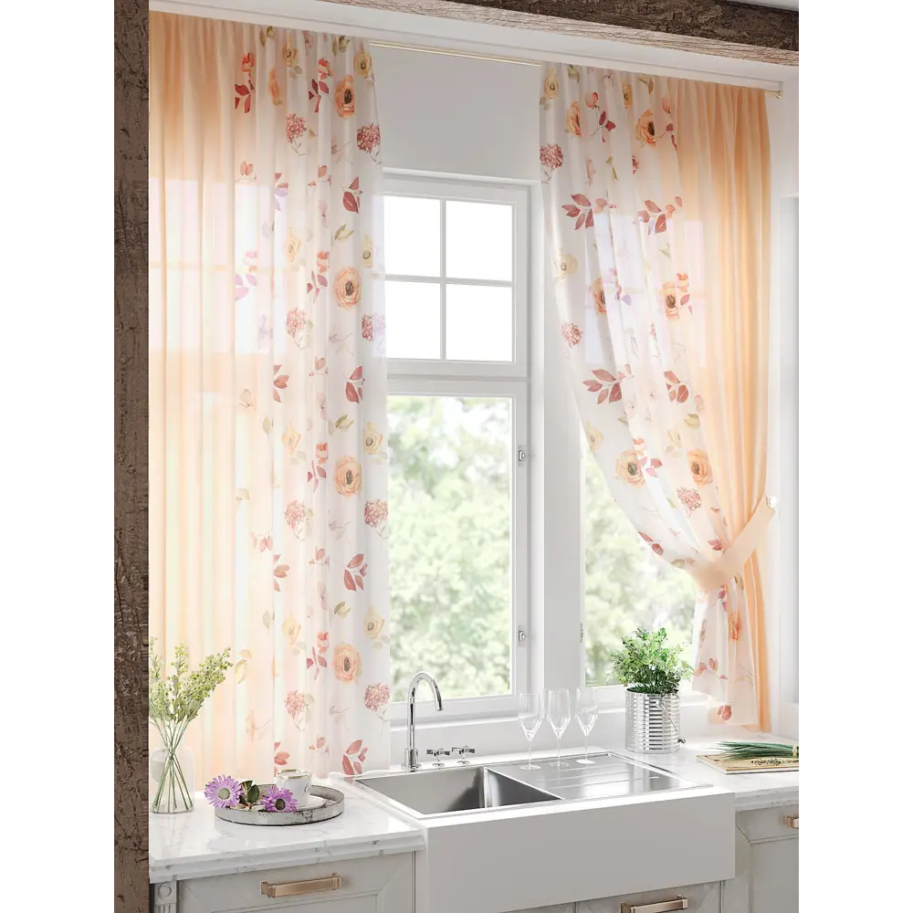 Фото Тюль на ленте вуаль At Home Ханситор 150x180 см цвет белый AA930638 Фото Тюль на ленте вуаль At Home Ханситор 150x180 см цвет белый AA930638