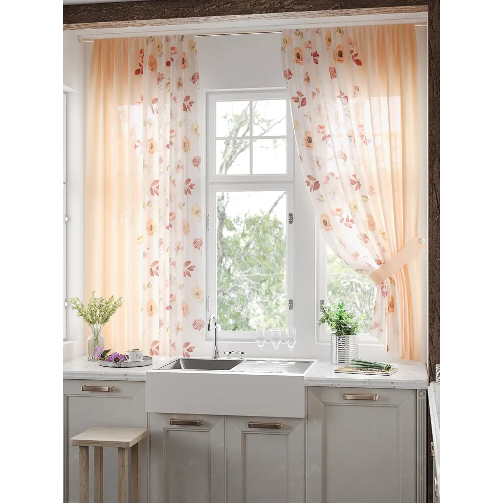 Фото 3 Тюль на ленте вуаль At Home Ханситор 150x180 см цвет белый AA930638 Фото 3 Тюль на ленте вуаль At Home Ханситор 150x180 см цвет белый AA930638