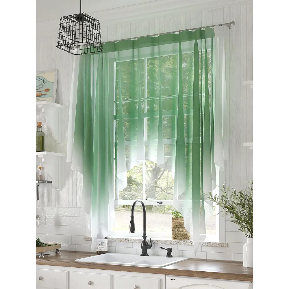 Фото Тюль на ленте вуаль At Home Венглис 200x145 см цвет белый AA534093 Фото Тюль на ленте вуаль At Home Венглис 200x145 см цвет белый AA534093