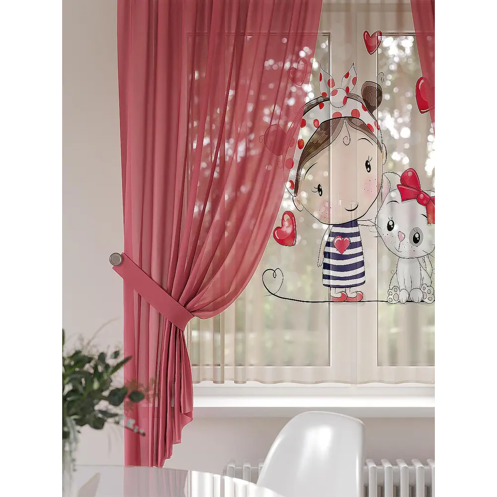 Фото 2 Тюль на ленте вуаль Helga Фонкренс 300x180 см цвет красный HH550023 Фото 2 Тюль на ленте вуаль Helga Фонкренс 300x180 см цвет красный HH550023