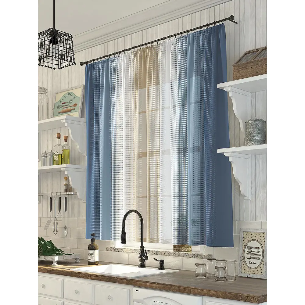 Фото Тюль на ленте вуаль At Home Аврил 300x150 см цвет белый/бежевый/голубой AA533189 Фото Тюль на ленте вуаль At Home Аврил 300x150 см цвет белый/бежевый/голубой AA533189
