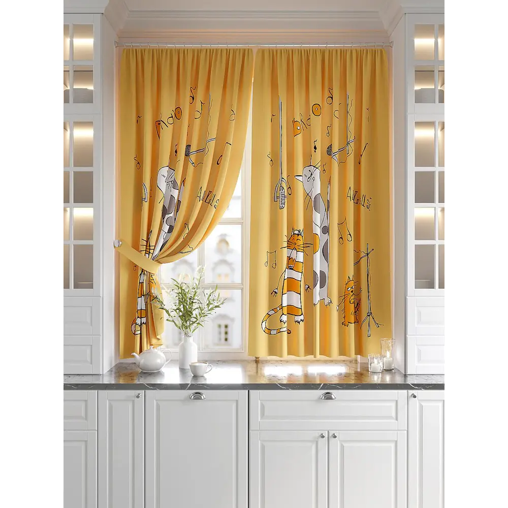 Фото 3 Комплект штор на ленте габардин Helga Донклос 180x150 см цвет белый HH920743 Фото 3 Комплект штор на ленте габардин Helga Донклос 180x150 см цвет белый HH920743