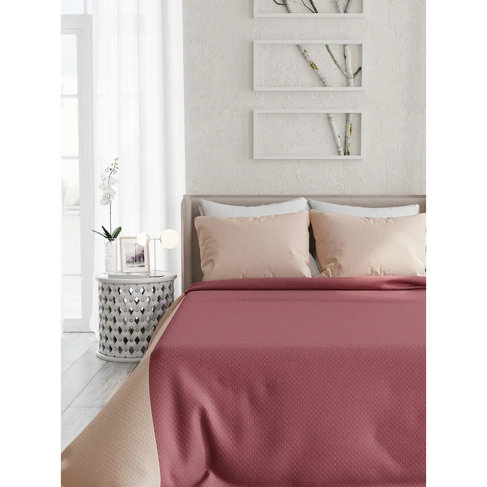 Фото 4 Комплект штор на ленте блэкаут At Home Фонти 220x320 см цвет розовый AA962011