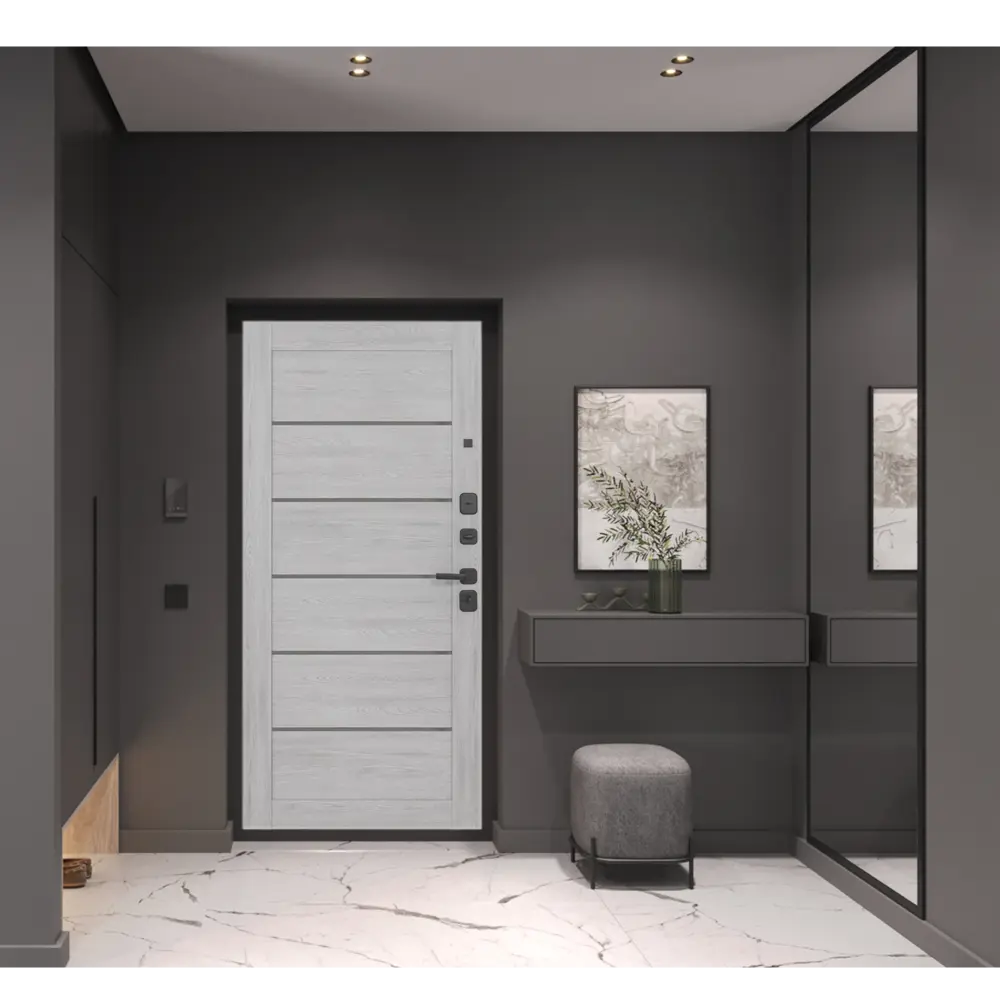 Фото 12 Дверь входная металлическая Луна 88x205 см правая нордик грей Фото 12 Дверь входная металлическая Луна 88x205 см правая нордик грей