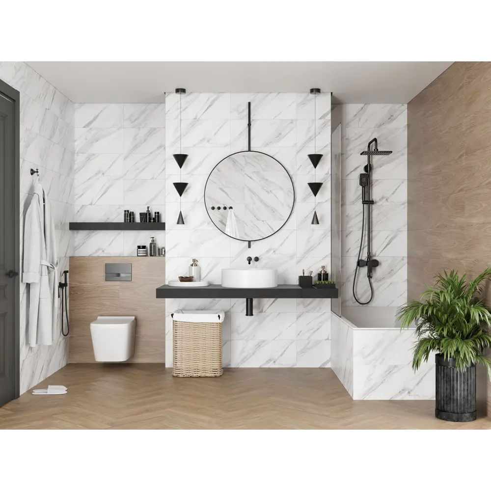 Фото 8 Плитка настенная Gracia Ceramica Tineo A0551Y29601, 25x60 см 1.2 м² глянцевая цвет белый