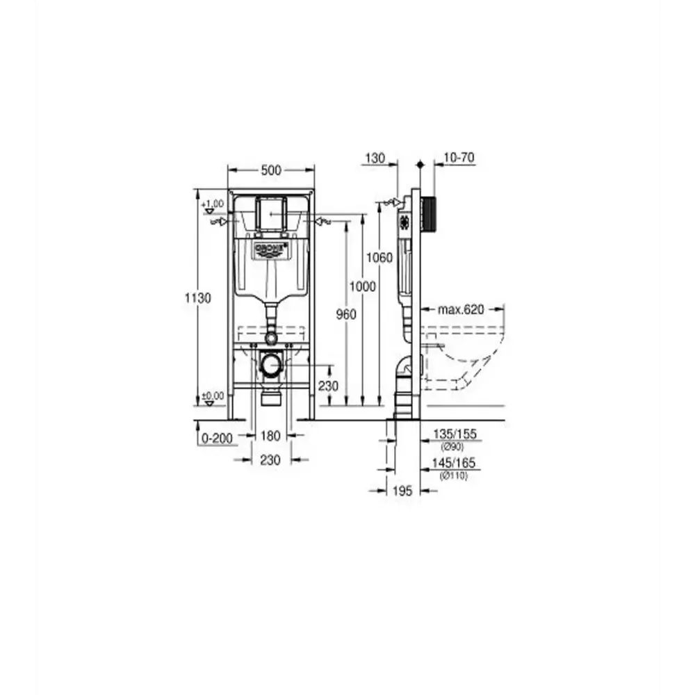Фото 3 Инсталляция для унитаза GROHE 00000053324 Фото 3 Инсталляция для унитаза GROHE 00000053324