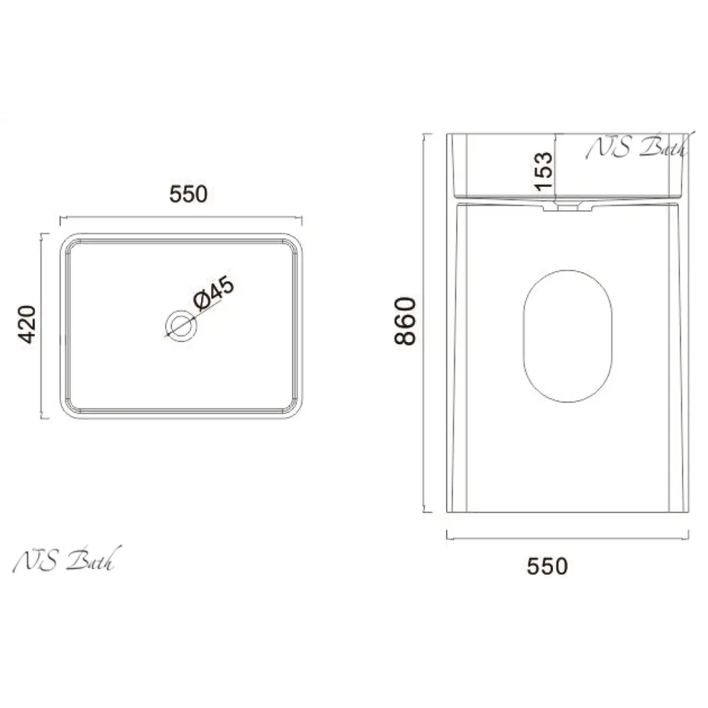 Фото 3 Раковина напольная NS BATH NS12PS0490 цвет белый глянец Фото 3 Раковина напольная NS BATH NS12PS0490 цвет белый глянец