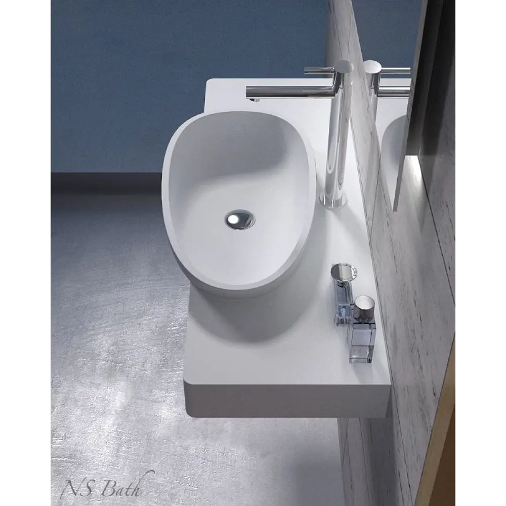 Фото 2 Раковина NS BATH NSS-1050G 100x15x26 цвет белый глянец