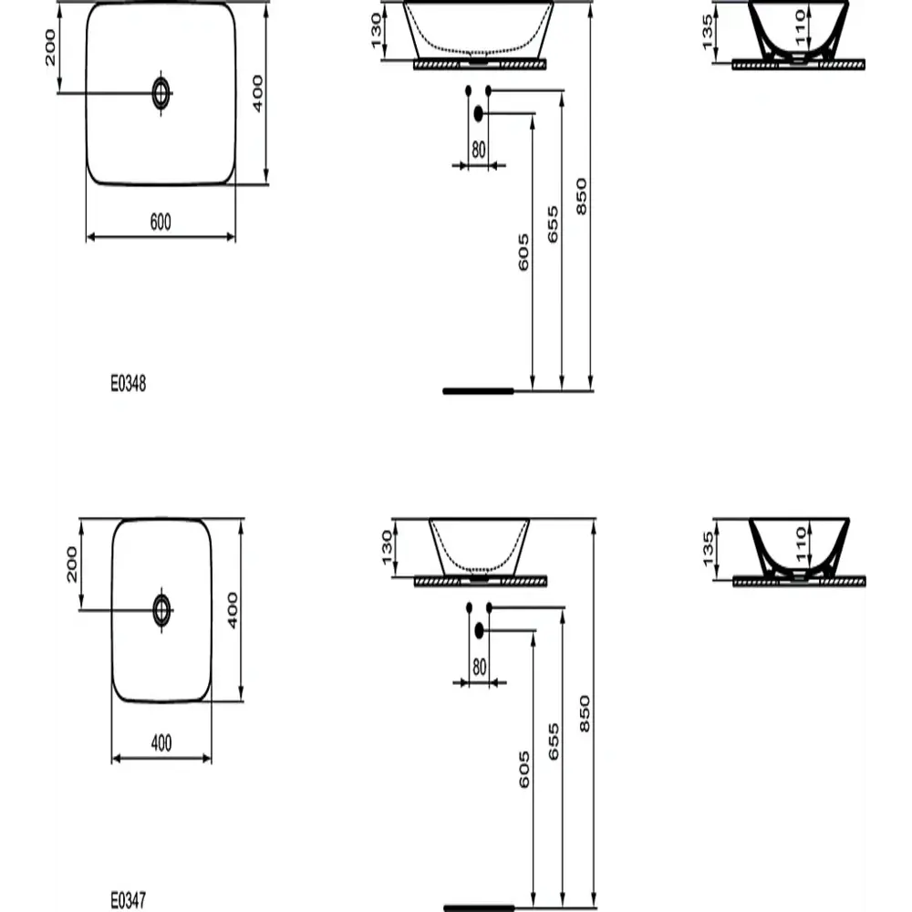 Фото 5 Раковина накладная Ideal standard connect air 00000051198 40см цвет белый Фото 5 Раковина накладная Ideal standard connect air 00000051198 40см цвет белый