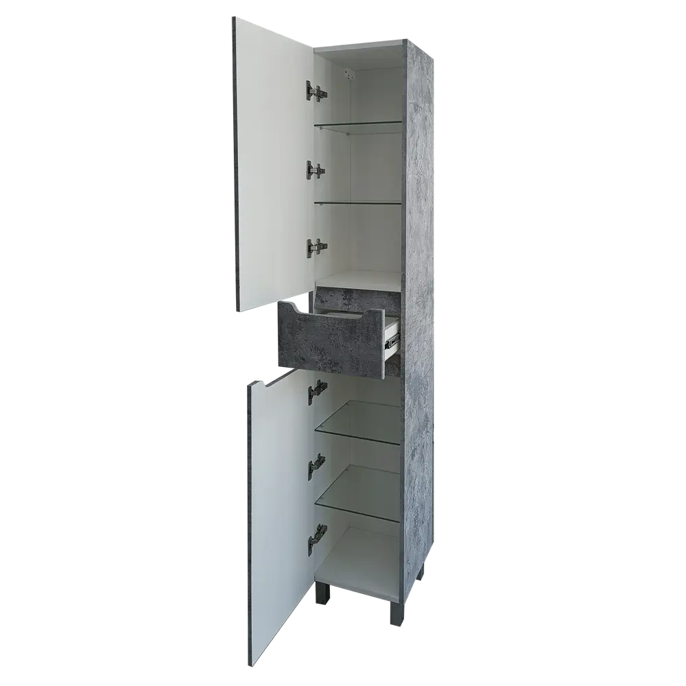 Фото 2 Шкаф подвесной Emmy Стоун 410055 35х180см цвет светлый бетон Фото 2 Шкаф подвесной Emmy Стоун 410055 35х180см цвет светлый бетон