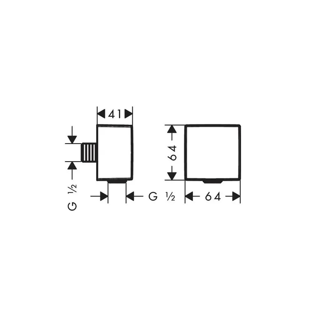 Фото 3 Шланговое подключение Hansgrohe Fixfit Square 26455340 шлифованный черный хром Фото 3 Шланговое подключение Hansgrohe Fixfit Square 26455340 шлифованный черный хром