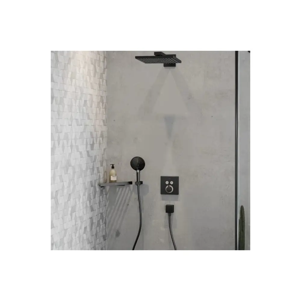 Фото 2 Шланговое подключение Hansgrohe Fixfit Square 26455340 шлифованный черный хром Фото 2 Шланговое подключение Hansgrohe Fixfit Square 26455340 шлифованный черный хром