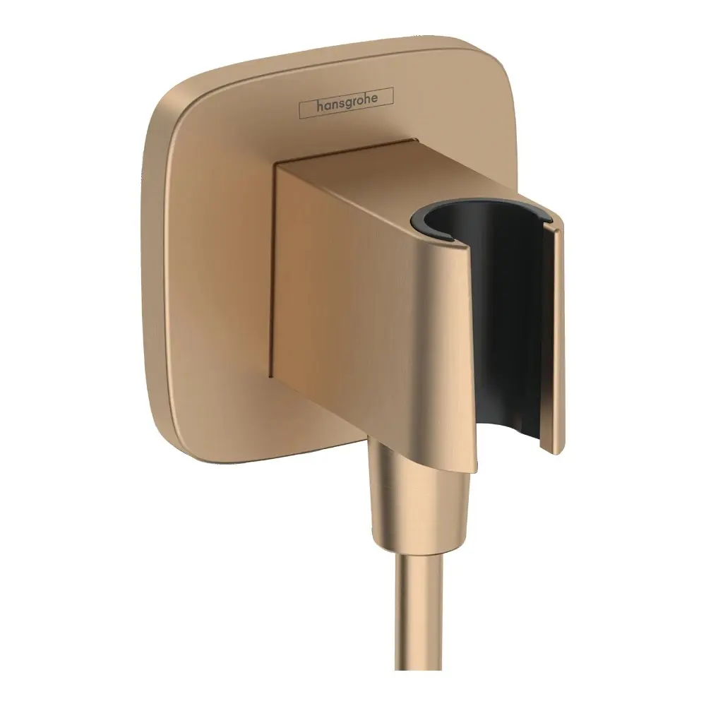 Фото Шланговое подключение с держателем для душа Hansgrohe FixFit Q 26887140 бронза Фото Шланговое подключение с держателем для душа Hansgrohe FixFit Q 26887140 бронза
