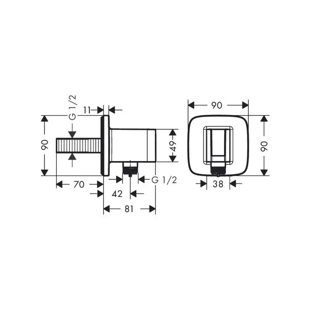 Фото 2 Шланговое подключение с держателем для душа Hansgrohe FixFit Q 26887140 бронза Фото 2 Шланговое подключение с держателем для душа Hansgrohe FixFit Q 26887140 бронза