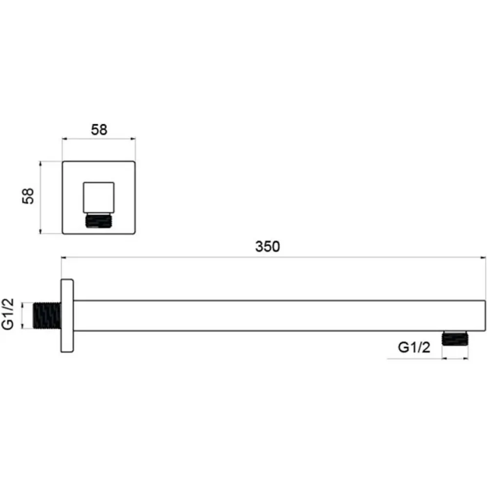 Фото 2 Держатель верхнего душа настенный Aquatek AQ2175MB 350 мм матовый черный