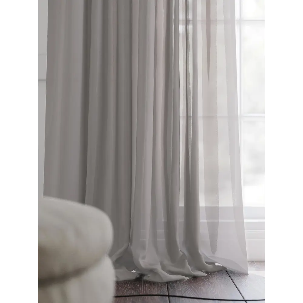Фото 3 Тюль на ленте At Home Рудрин 200x230 см вуаль цвет серый AA125183 Фото 3 Тюль на ленте At Home Рудрин 200x230 см вуаль цвет серый AA125183