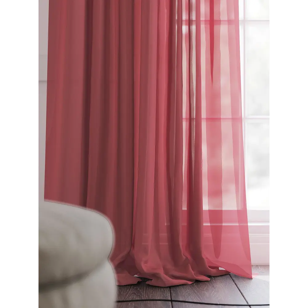 Фото 4 Тюль на ленте At Home Офио 200x240 см вуаль цвет розовый AA125160 Фото 4 Тюль на ленте At Home Офио 200x240 см вуаль цвет розовый AA125160