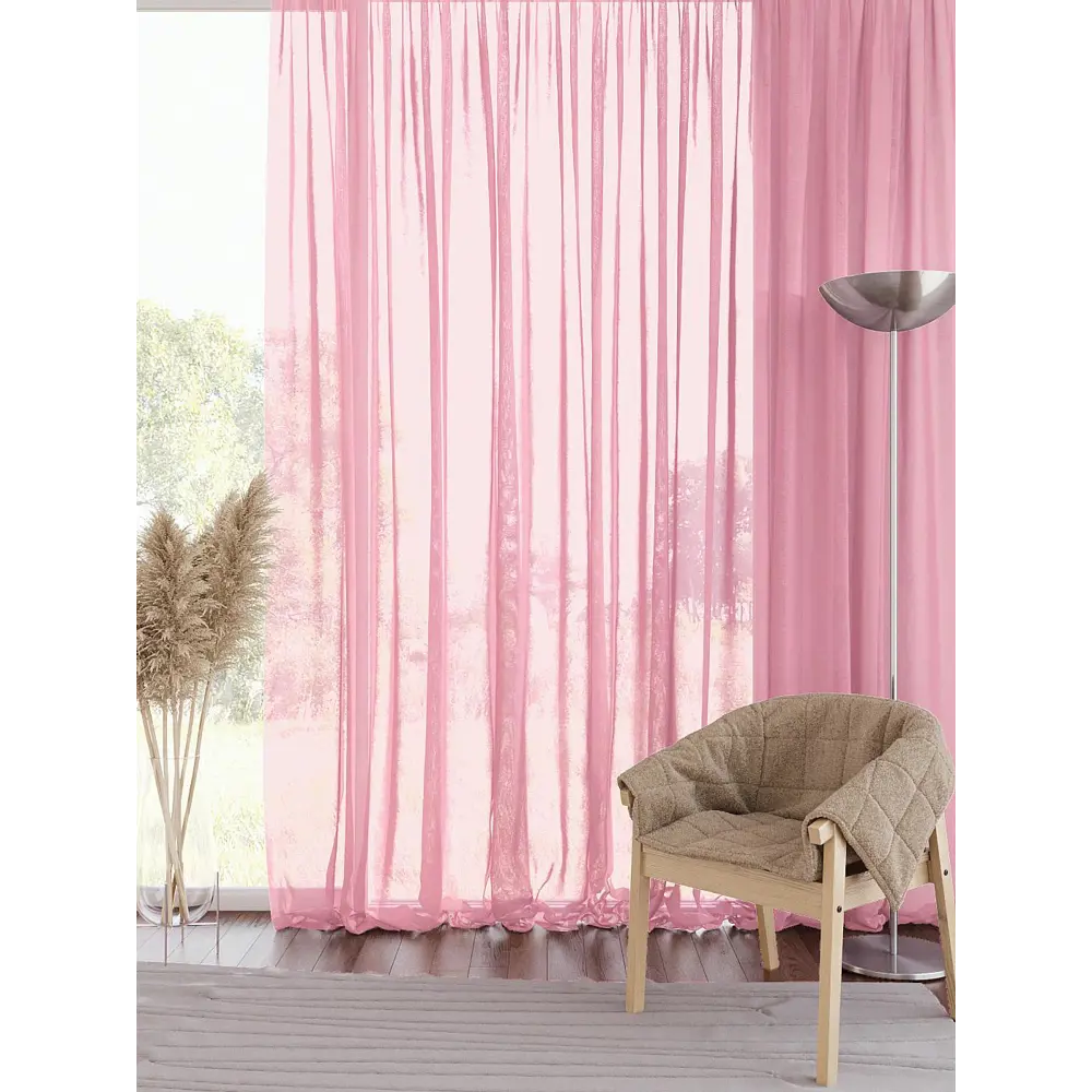 Фото 2 Тюль на ленте At Home Кардо 500x290 см вуаль цвет розовый AA123735 Фото 2 Тюль на ленте At Home Кардо 500x290 см вуаль цвет розовый AA123735