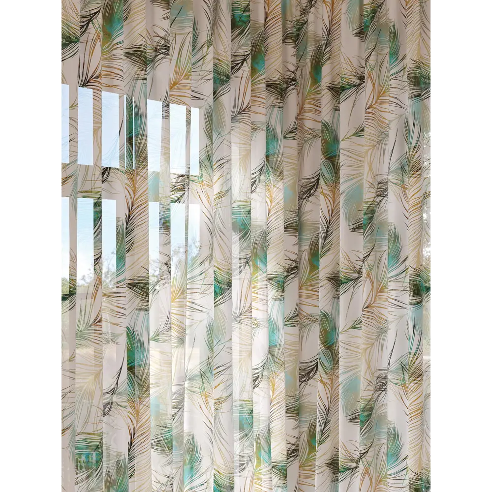 Фото 2 Тюль на ленте At Home Шеквирсон 150x280 см вуаль цвет белый/желтый/зеленый/зеленый AA974270 Фото 2 Тюль на ленте At Home Шеквирсон 150x280 см вуаль цвет белый/желтый/зеленый/зеленый AA974270