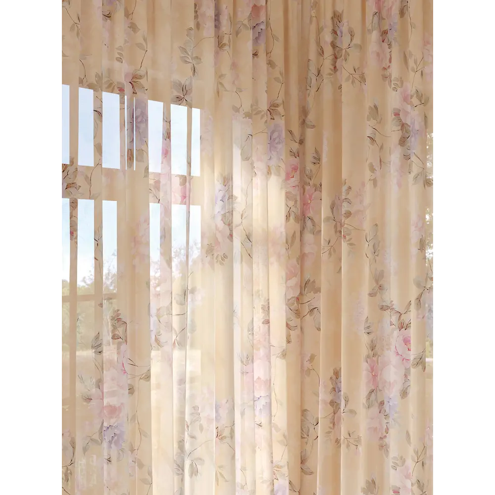 Фото 2 Тюль на ленте At Home Феникрост 150x280 см вуаль цвет белый/коричневый/розовый AA974437 Фото 2 Тюль на ленте At Home Феникрост 150x280 см вуаль цвет белый/коричневый/розовый AA974437