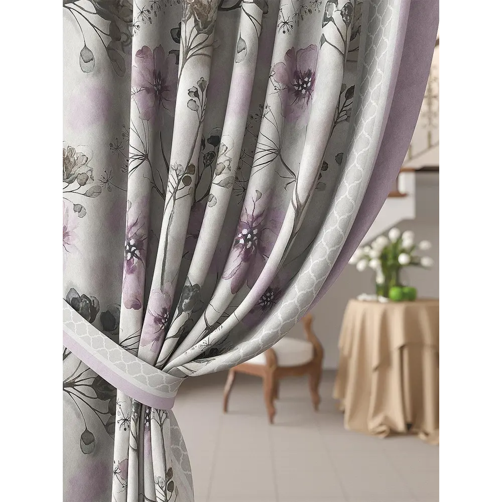 Фото 4 Комплект штор на ленте At Home Квансирс 150x260 см габардин цвет розовый/черный/фиолетовый AA919067 Фото 4 Комплект штор на ленте At Home Квансирс 150x260 см габардин цвет розовый/черный/фиолетовый AA919067