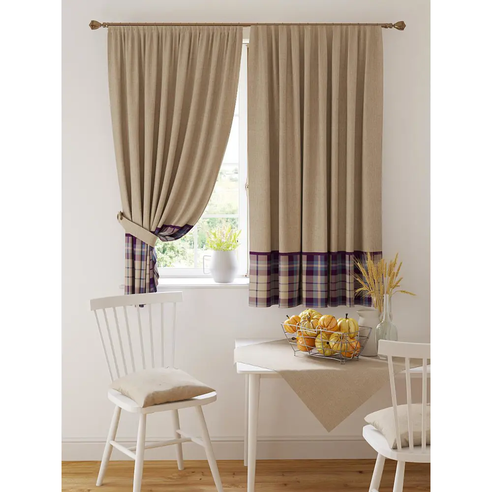 Фото Комплект штор на ленте At Home Милорти 150x180 см габардин цвет бежевый AA925052