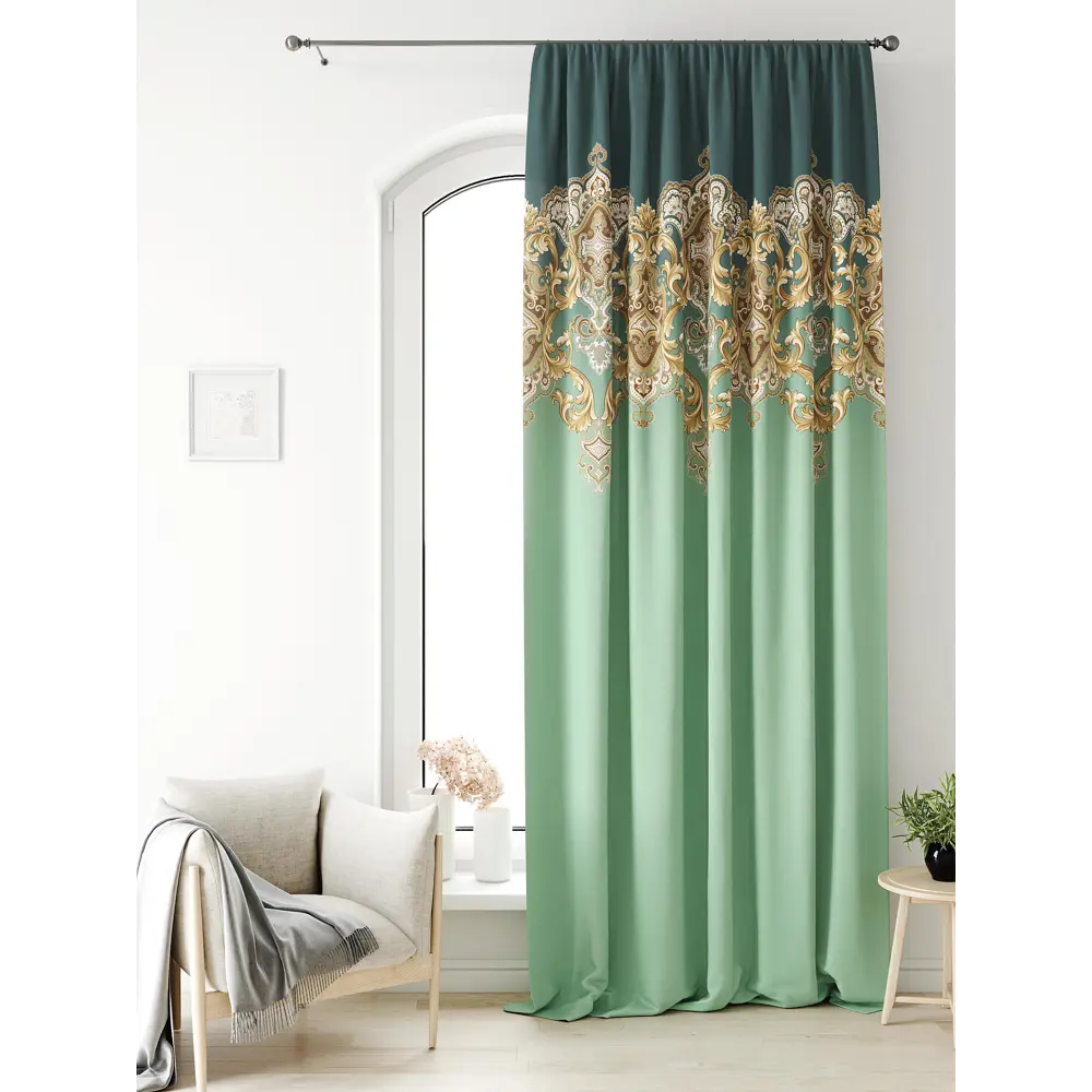 Фото 2 Штора на ленте At Home Лагвинс 150x250 см габардин цвет бежевый/золотистый AA581192