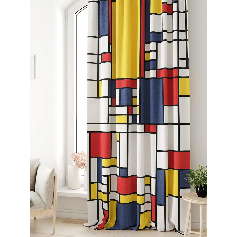 Фото 3 Штора на ленте At Home Лагвинс 150x250 см габардин цвет синий/красный/желтый/голубой/черный AA581154 Фото 3 Штора на ленте At Home Лагвинс 150x250 см габардин цвет синий/красный/желтый/голубой/черный AA581154