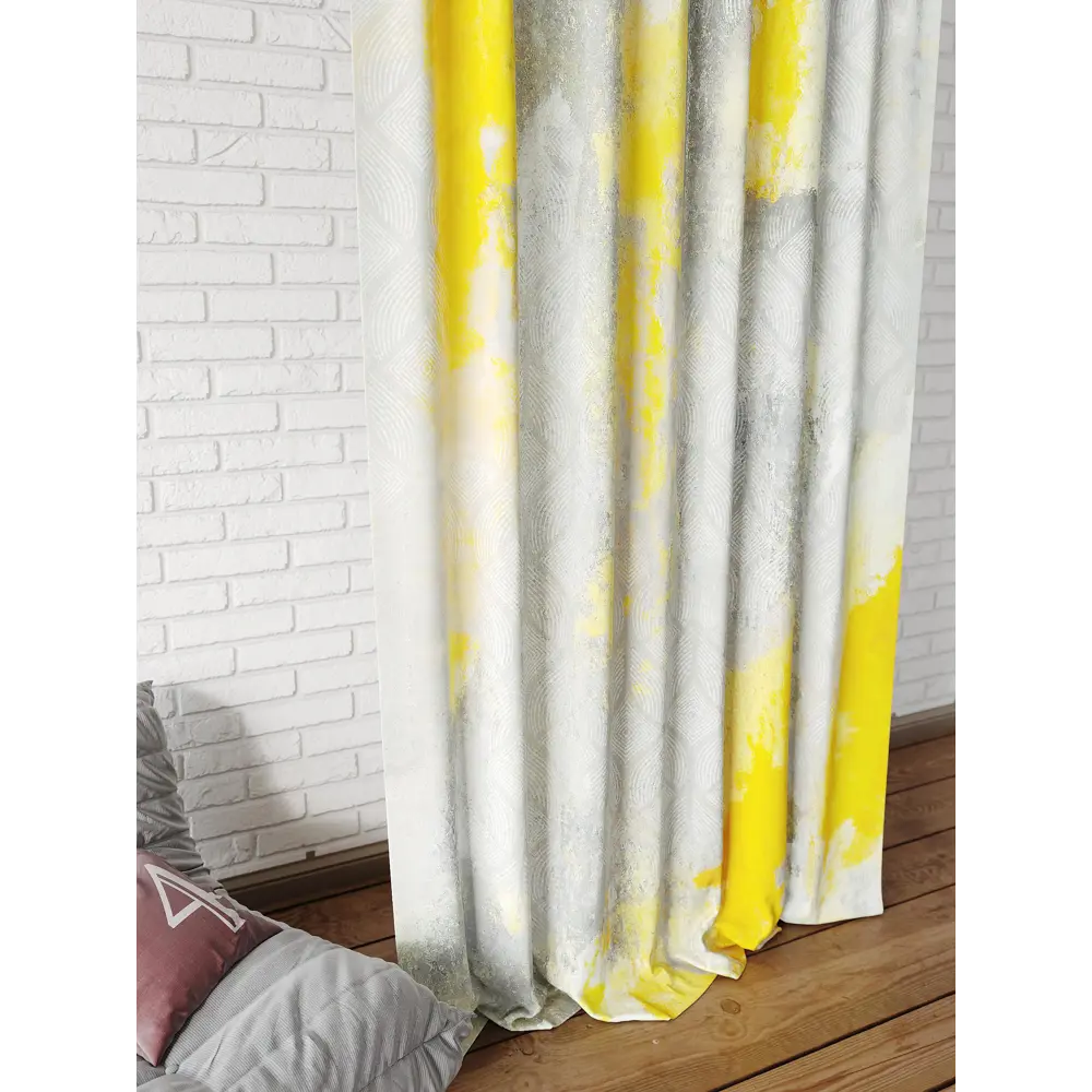 Фото 3 Штора на ленте At Home Милавис 150x240 см габардин цвет серый/желтый/черный AA706025 Фото 3 Штора на ленте At Home Милавис 150x240 см габардин цвет серый/желтый/черный AA706025