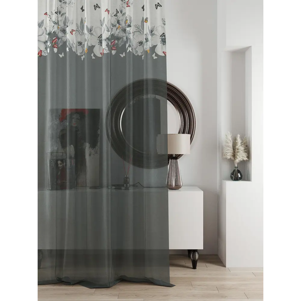 Фото Тюль на ленте At Home Ливартис 150x250 см вуаль цвет черный AA588101 Фото Тюль на ленте At Home Ливартис 150x250 см вуаль цвет черный AA588101
