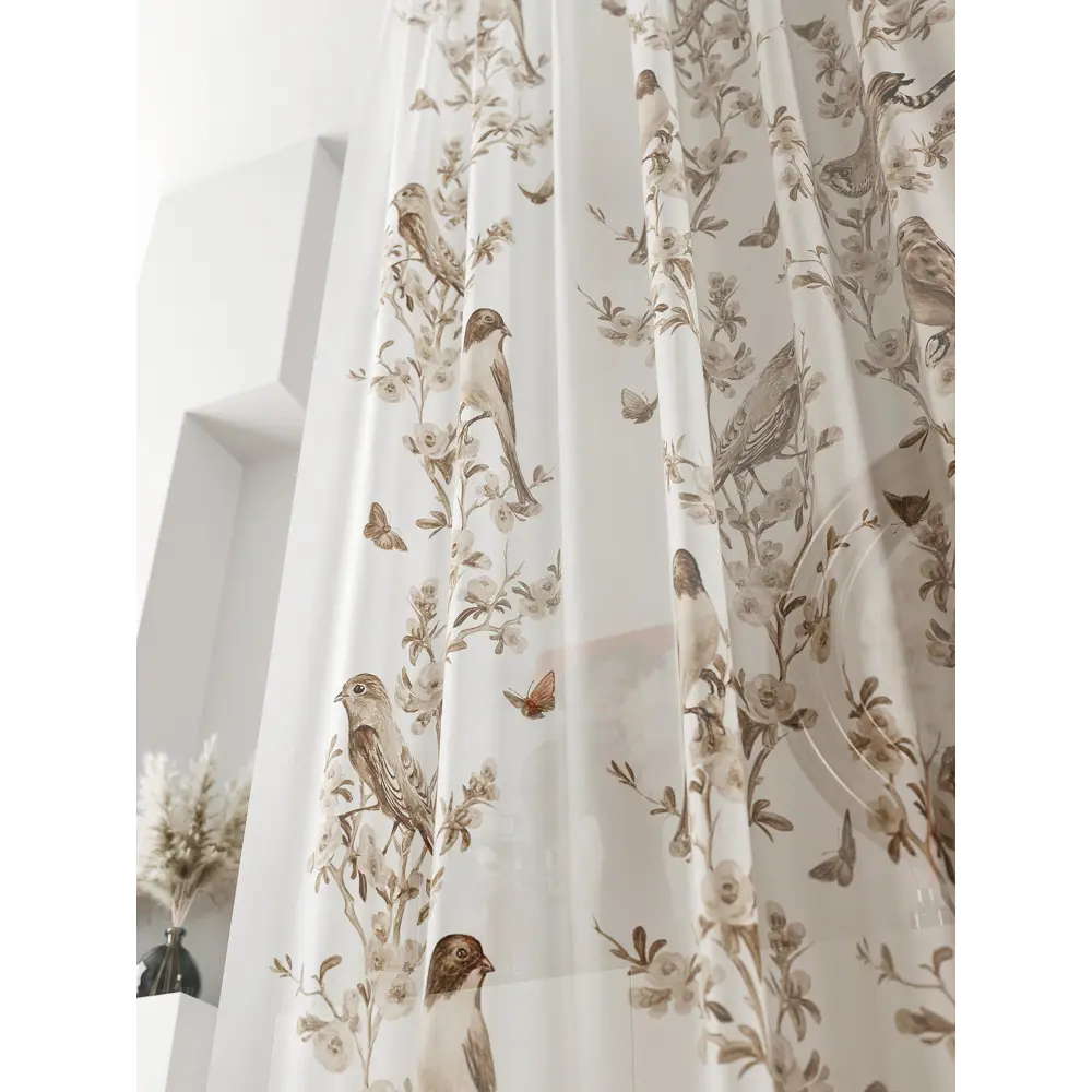 Фото 4 Тюль на ленте At Home Ливартис 150x250 см вуаль цвет белый/коричневый AA588081 Фото 4 Тюль на ленте At Home Ливартис 150x250 см вуаль цвет белый/коричневый AA588081
