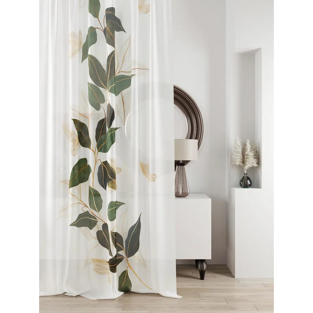 Фото Тюль на ленте At Home Ливартис 150x250 см вуаль цвет белый/зеленый AA588069 Фото Тюль на ленте At Home Ливартис 150x250 см вуаль цвет белый/зеленый AA588069
