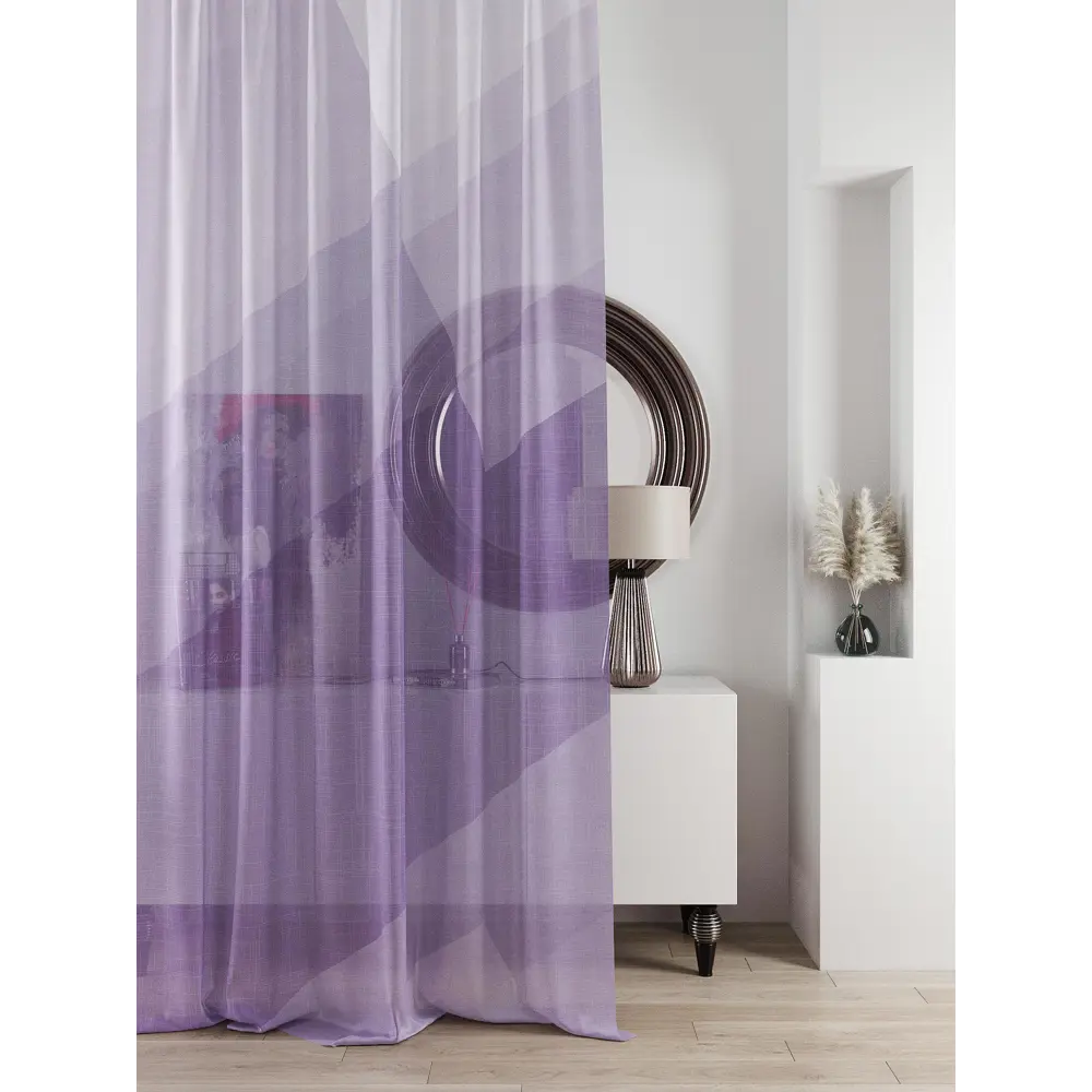 Фото Тюль на ленте At Home Ливартис 150x250 см вуаль цвет фиолетовый AA588089
