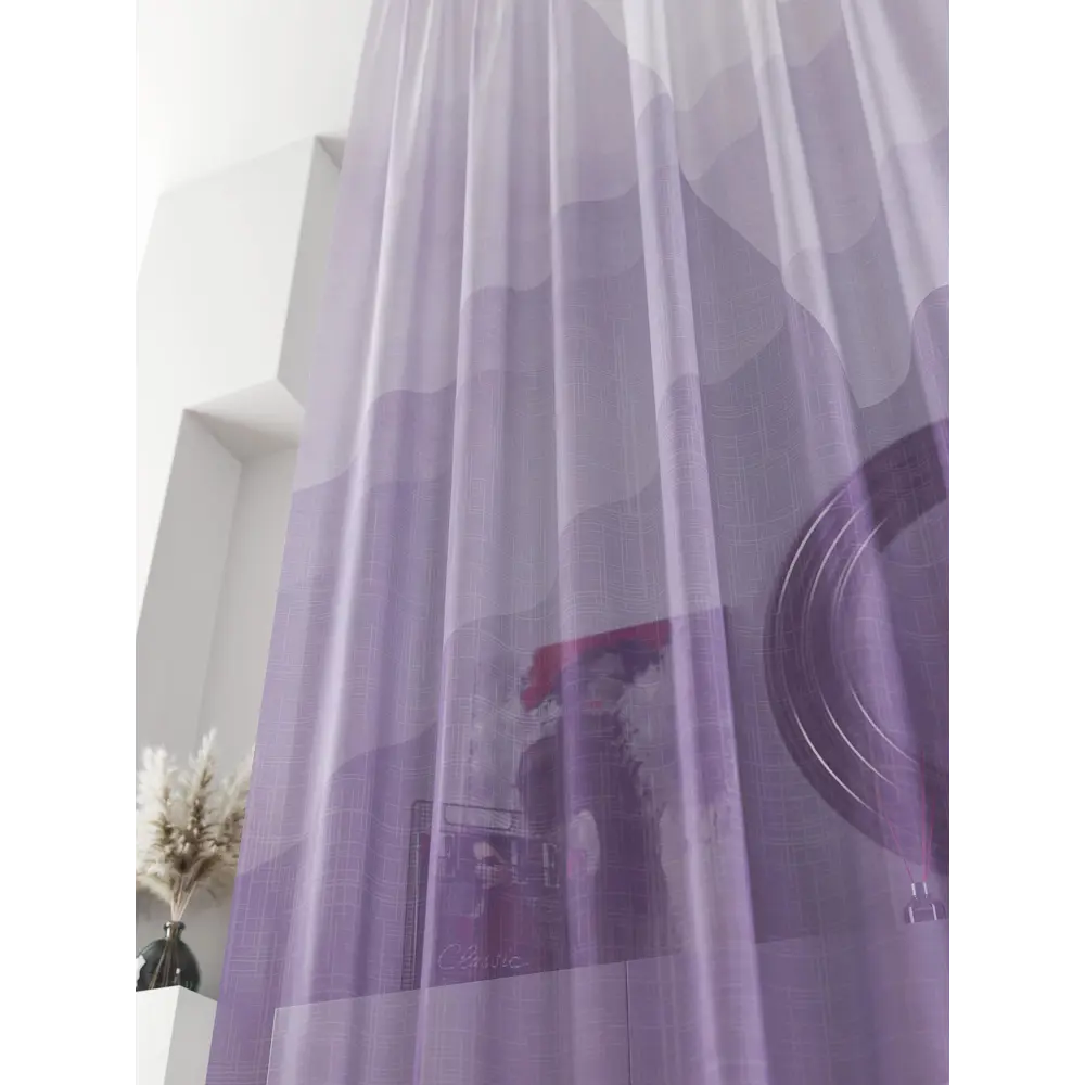 Фото 4 Тюль на ленте At Home Ливартис 150x250 см вуаль цвет фиолетовый AA588089