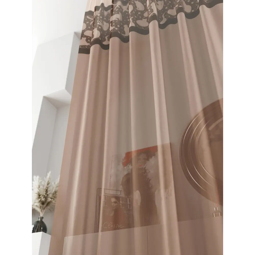 Фото 4 Тюль на ленте At Home Ливартис 150x250 см вуаль цвет коричневый AA588110