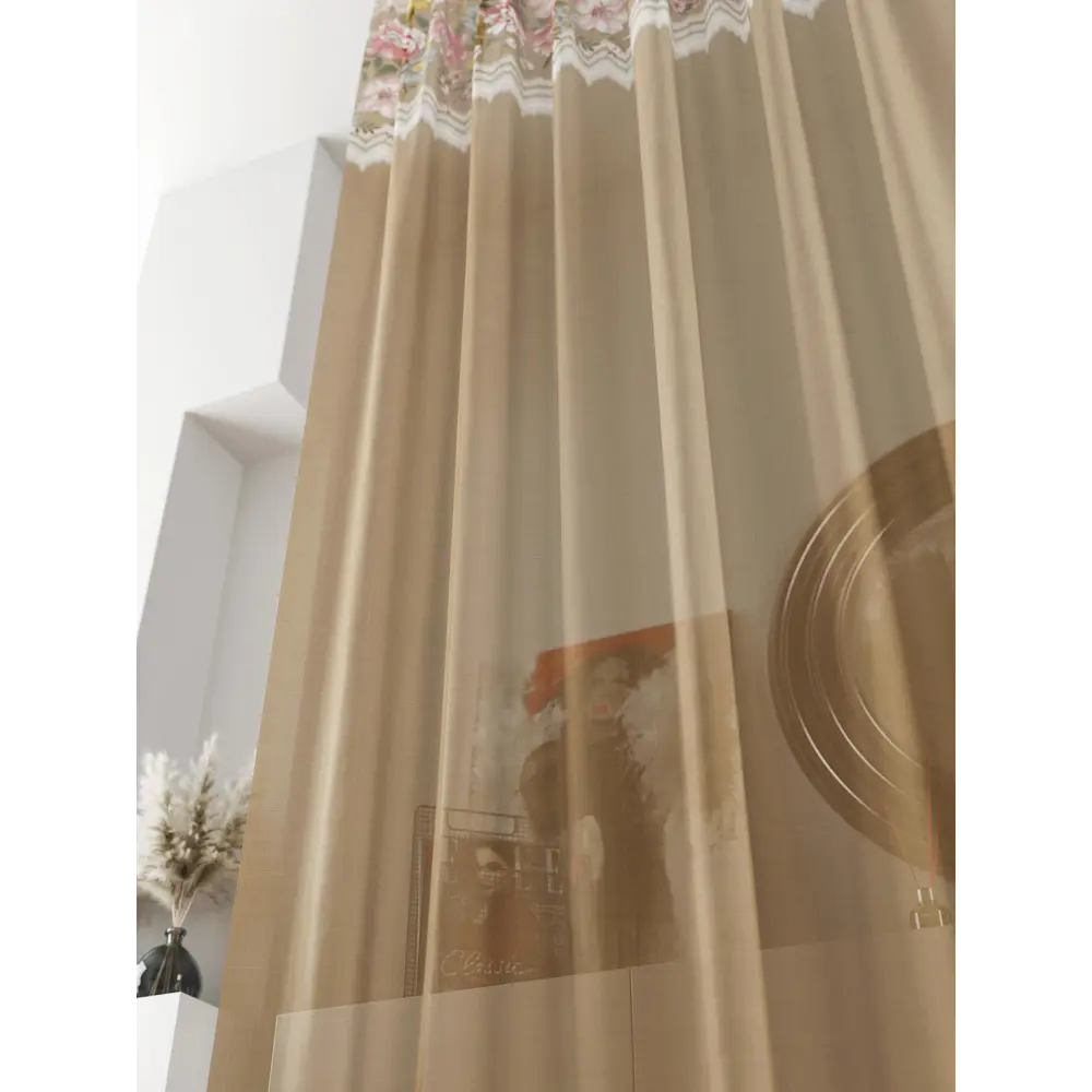 Фото 4 Тюль на ленте At Home Ливартис 150x250 см вуаль цвет коричневый AA588116
