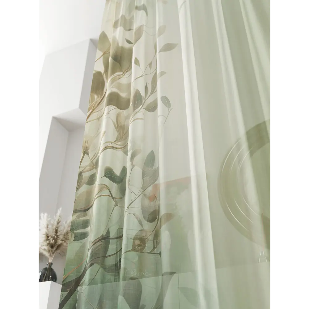 Фото 4 Тюль на ленте At Home Ливартис 150x250 см вуаль цвет зеленый AA588178