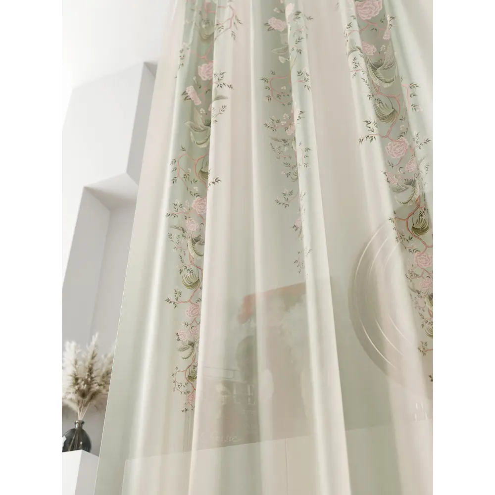 Фото 4 Тюль на ленте At Home Ливартис 150x250 см вуаль цвет розовый/зеленый AA588009 Фото 4 Тюль на ленте At Home Ливартис 150x250 см вуаль цвет розовый/зеленый AA588009