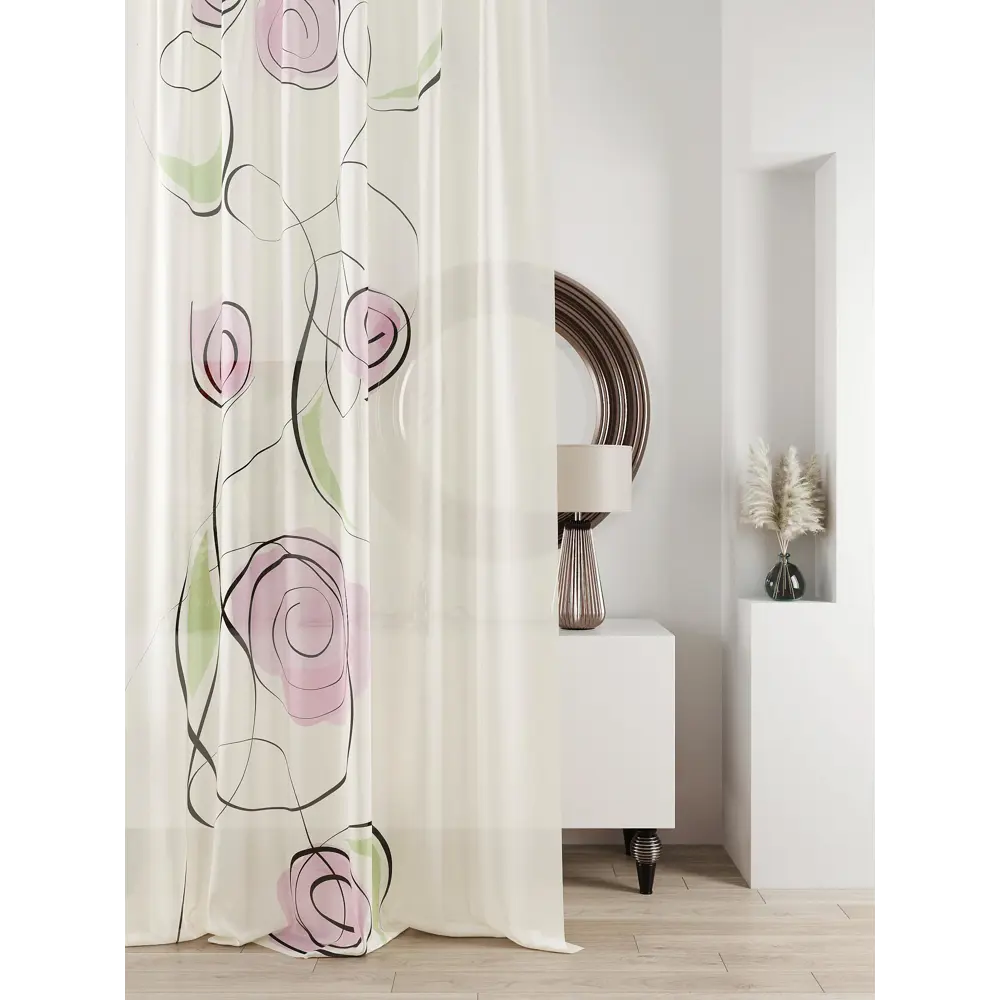 Фото Тюль на ленте At Home Ливартис 150x250 см вуаль цвет розовый/зеленый AA588001 Фото Тюль на ленте At Home Ливартис 150x250 см вуаль цвет розовый/зеленый AA588001