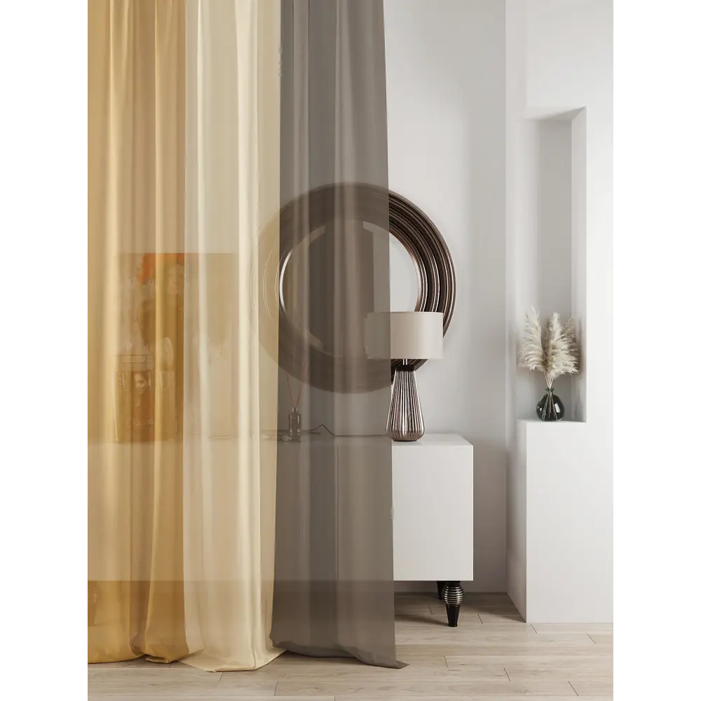 Фото Тюль на ленте At Home Ливартис 150x250 см вуаль цвет коричневый AA588045 Фото Тюль на ленте At Home Ливартис 150x250 см вуаль цвет коричневый AA588045