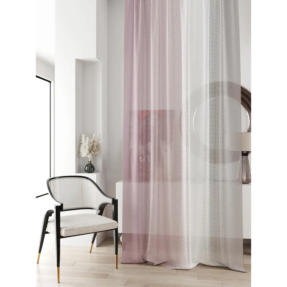 Фото 3 Тюль на ленте At Home Ливартис 150x250 см вуаль цвет белый/розовый AA588006 Фото 3 Тюль на ленте At Home Ливартис 150x250 см вуаль цвет белый/розовый AA588006