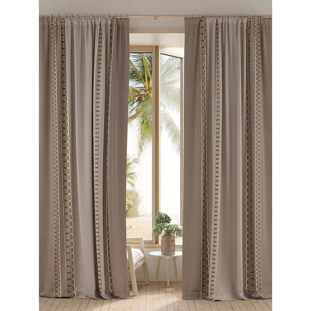 Фото 2 Комплект штор на ленте At Home Роквенорс 150x260 см блэкаут цвет бежевый/оранжевый/золотистый AA950835 Фото 2 Комплект штор на ленте At Home Роквенорс 150x260 см блэкаут цвет бежевый/оранжевый/золотистый AA950835