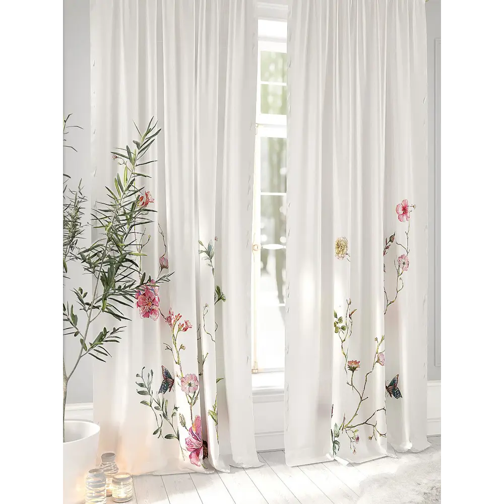 Фото 2 Комплект штор на ленте At Home Одже 150x260 см блэкаут цвет белый AA901167