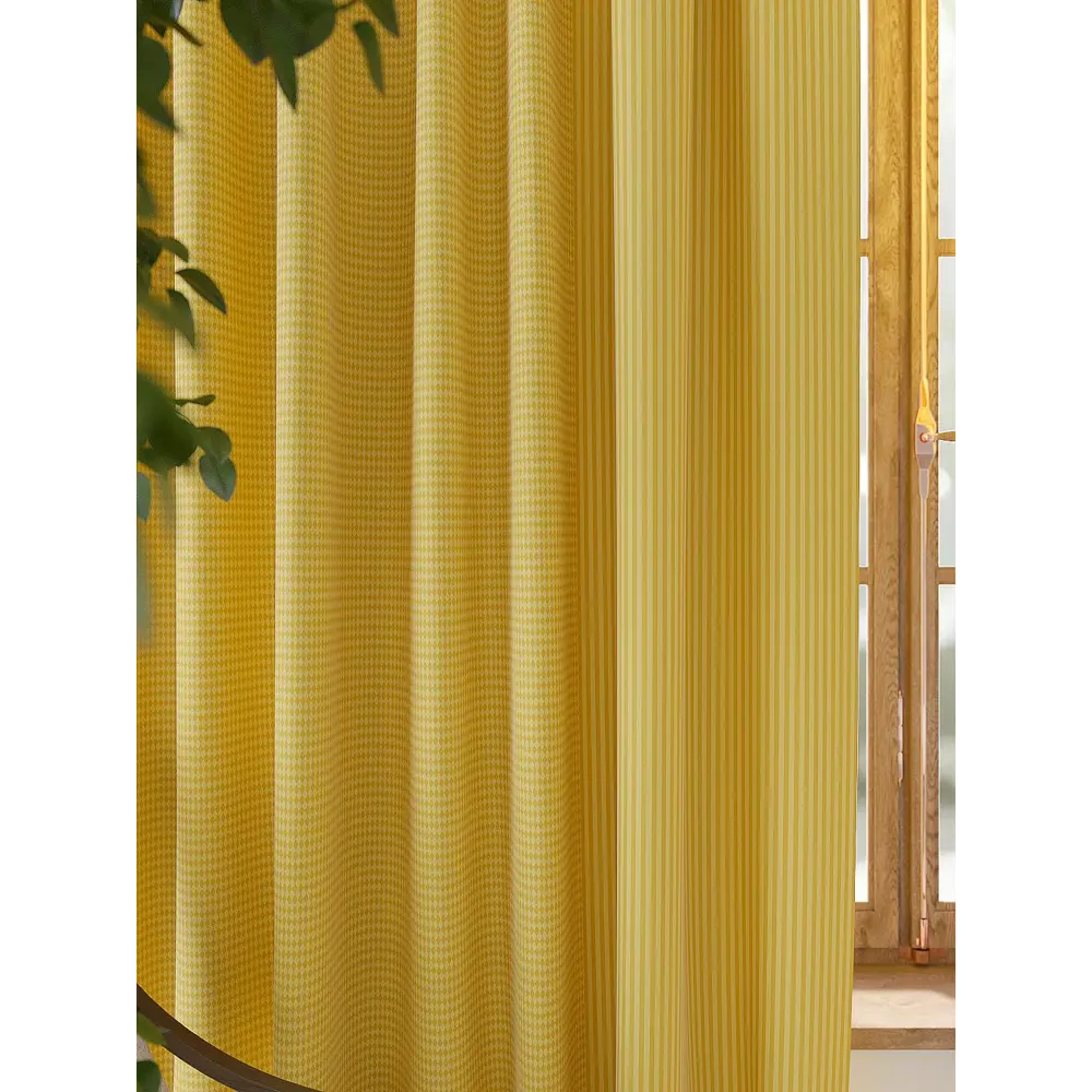 Фото 2 Комплект штор на ленте At Home Элторс 300x320 см блэкаут цвет желтый AA964135 Фото 2 Комплект штор на ленте At Home Элторс 300x320 см блэкаут цвет желтый AA964135