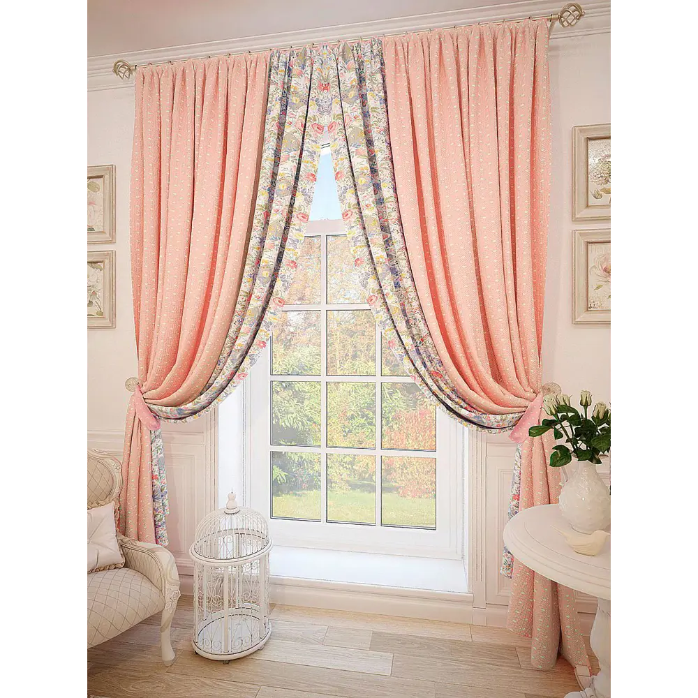 Фото Комплект штор на ленте At Home Тасиа 220x280 см габардин цвет синий/голубой AA980036